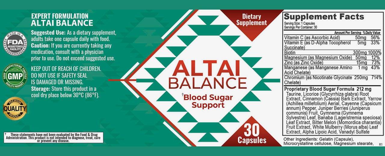 Altai Balance Supplement Facts