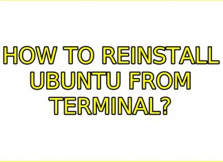 How To Reinstall Ubuntu From Terminal